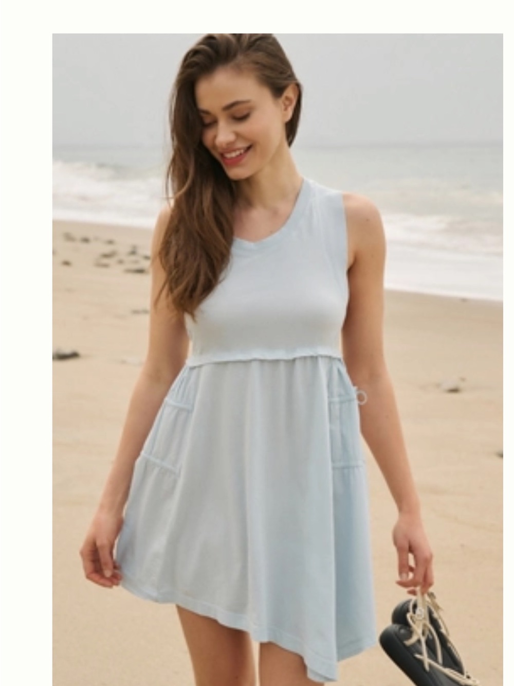 Anthropologie Light Blue Sleeveless Mini Dress